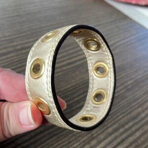 Coach Gold Leather Bracelet with grommets